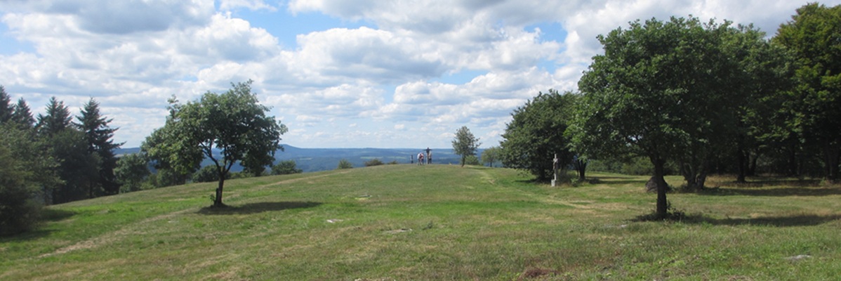 Wiesenfläche auf Berggipfel
